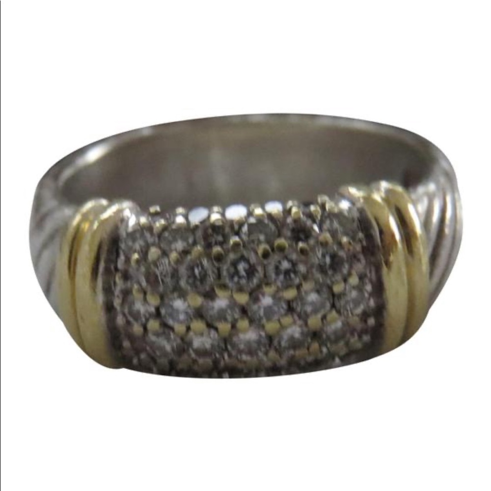 David Yurman silver/gold pave ring